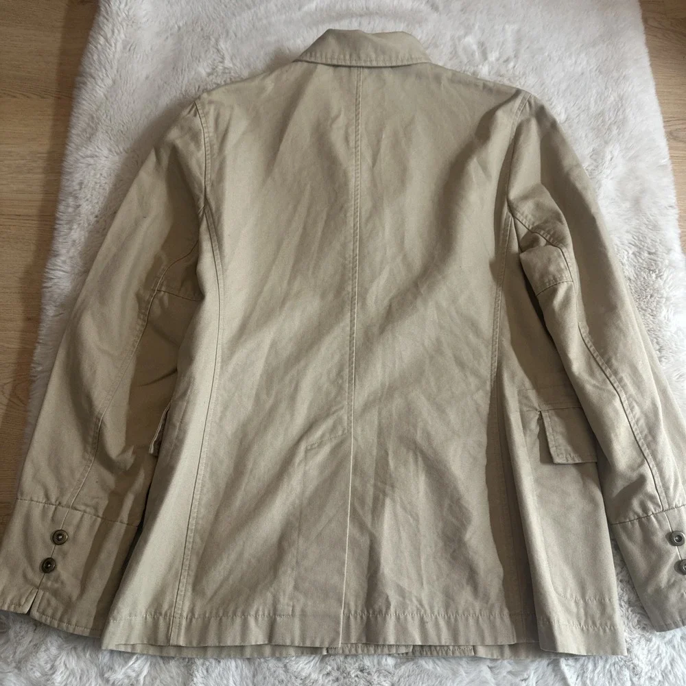 Harve Benard Womens Beige Long Sleeve Button‎ Front Utility Jacket Size 10